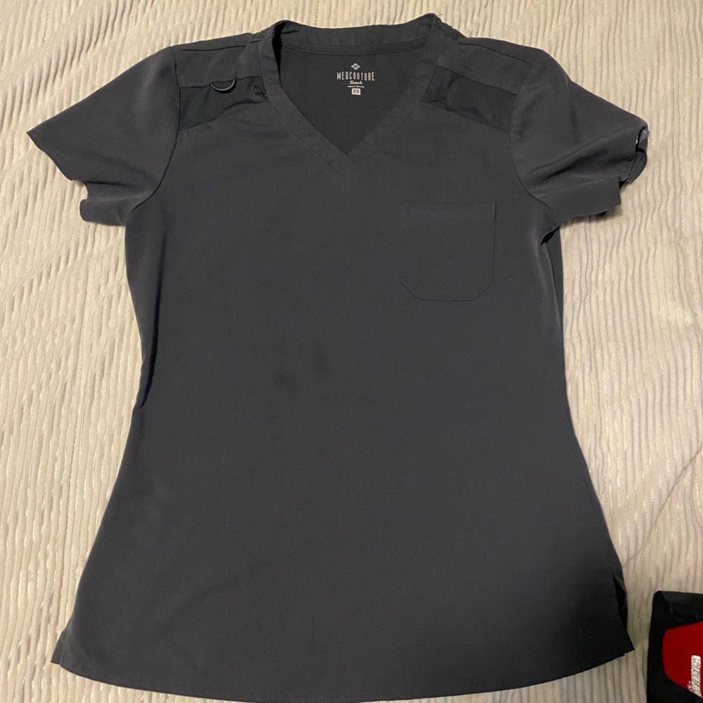 Women's Dark gray V-Neck Scrub top